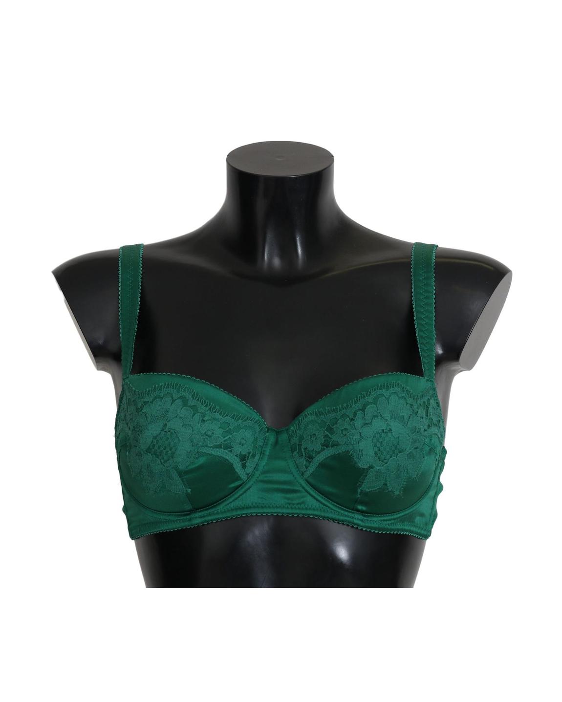 Lace Trim Underwire Bra Style BIK235 Wo - Green Underwear main product photo