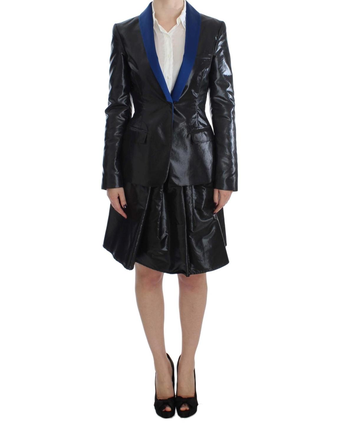 Black Blazer Skirt Suit Blue Contrast Suits main product photo