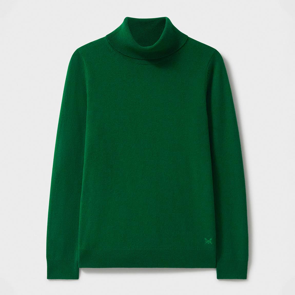 Green Extra Fine Merino Wool Roll Neck Jumper main product photo