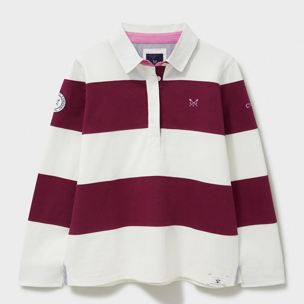 White/ Burgandy Stripe Rugby Cotton Sweatshirt main product photo