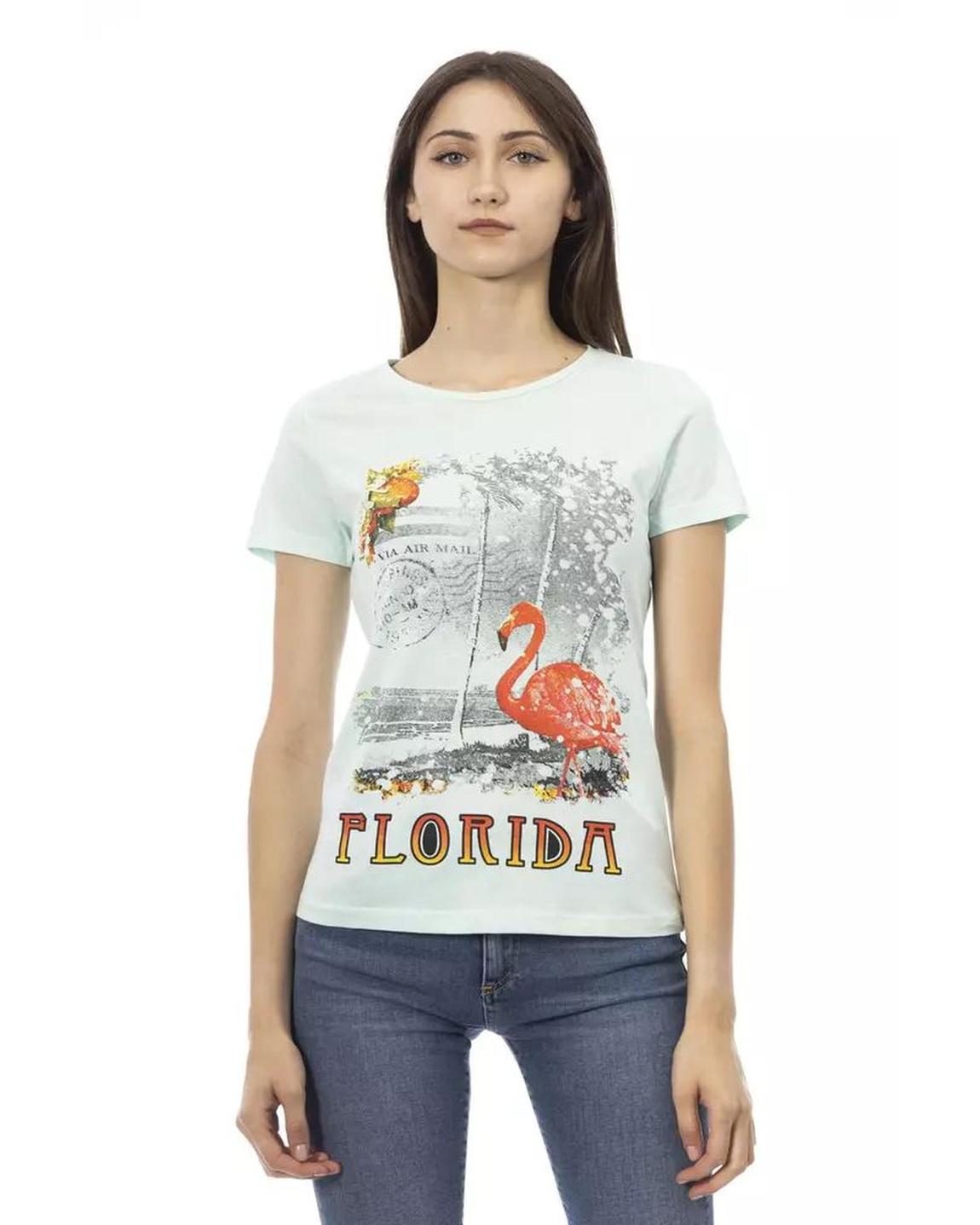 Florida Flamingo Tee Casual TShirt Wo - Light Blue T-Shirts main product photo