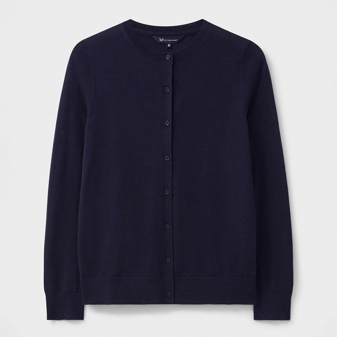 Navy Merino Wool Cardigan main product photo