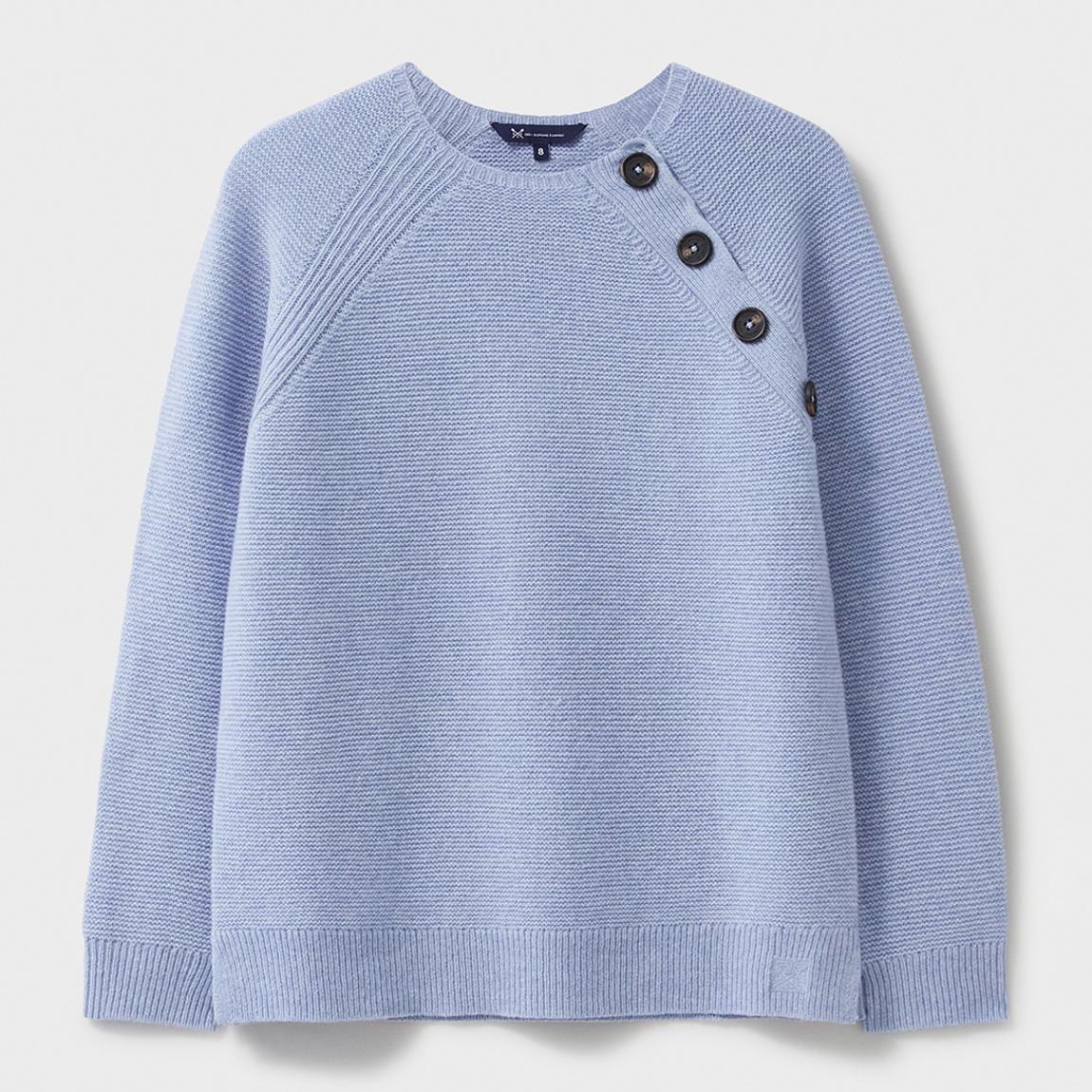 Light Blue Harmony Merino Wool Blend Button Detail Jumper main product photo