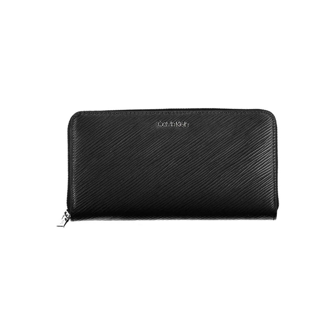 Long Zip Wallet Leather Style Wo - Black main product photo