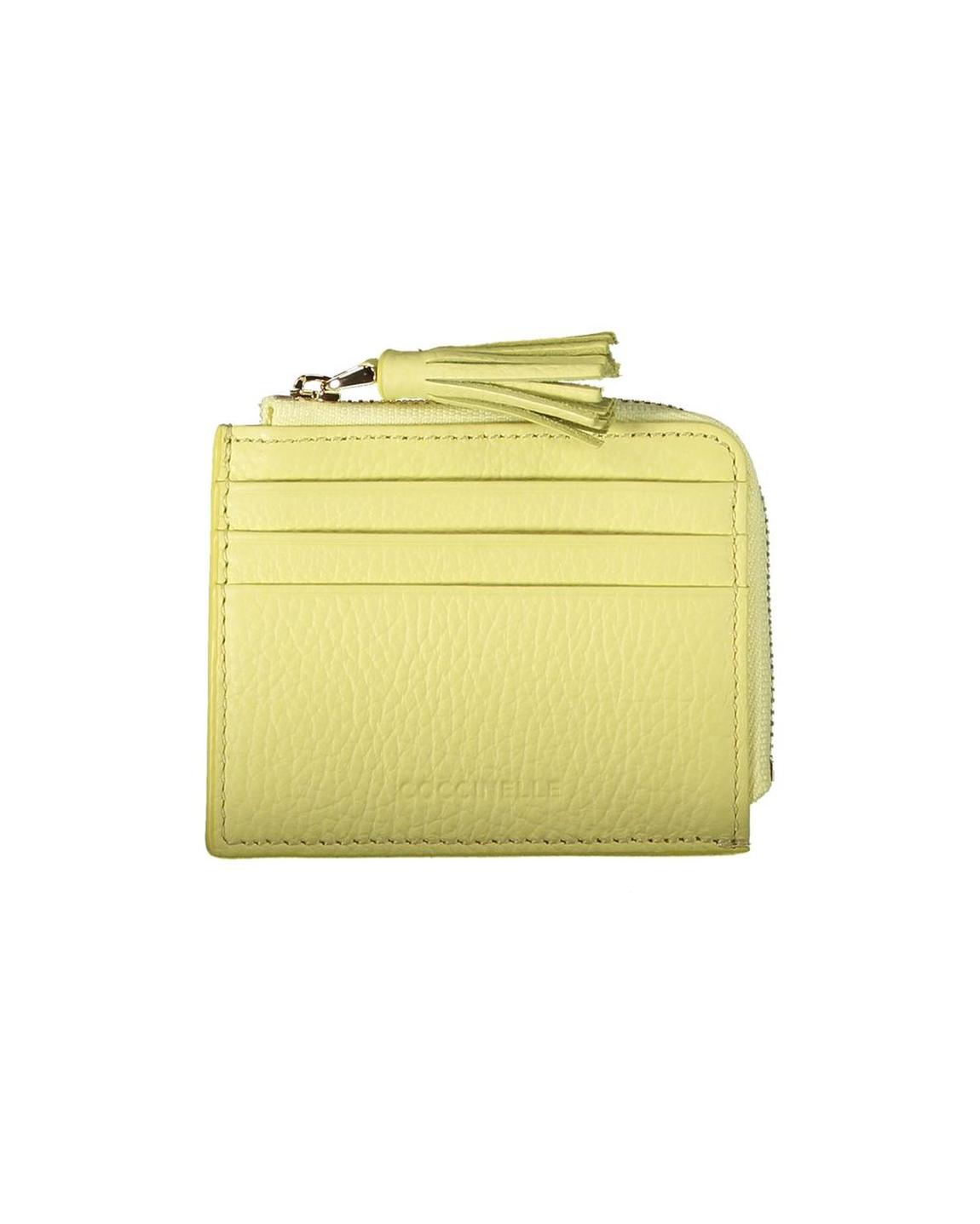 Mini Zip Wallet Card Holder Wo - Yellow main product photo