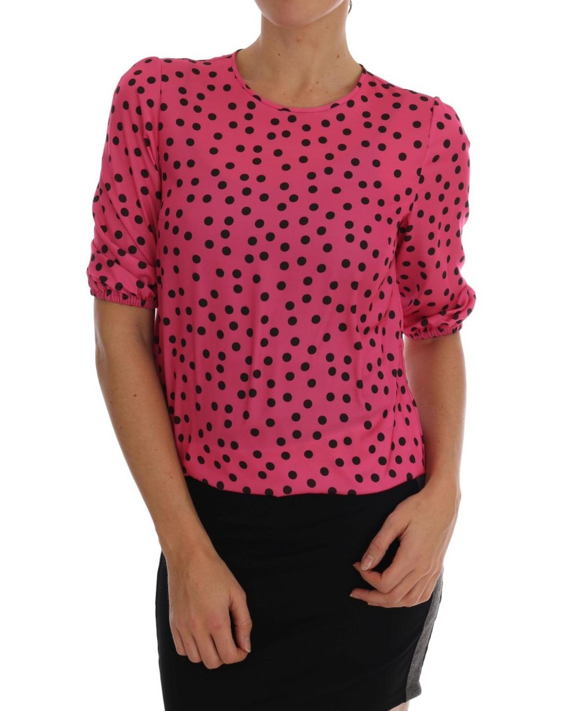 Dolce Gabbana TSH1639 Polka Dot Blouse Wo - Pink T-Shirts main product photo