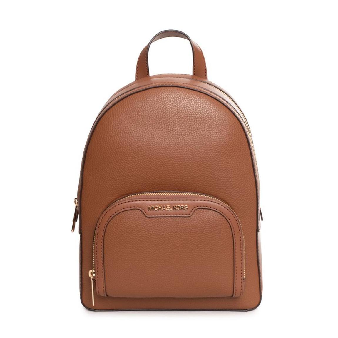 Leather Backpack with Multiple Compartments and Pockets - Brown main product photo