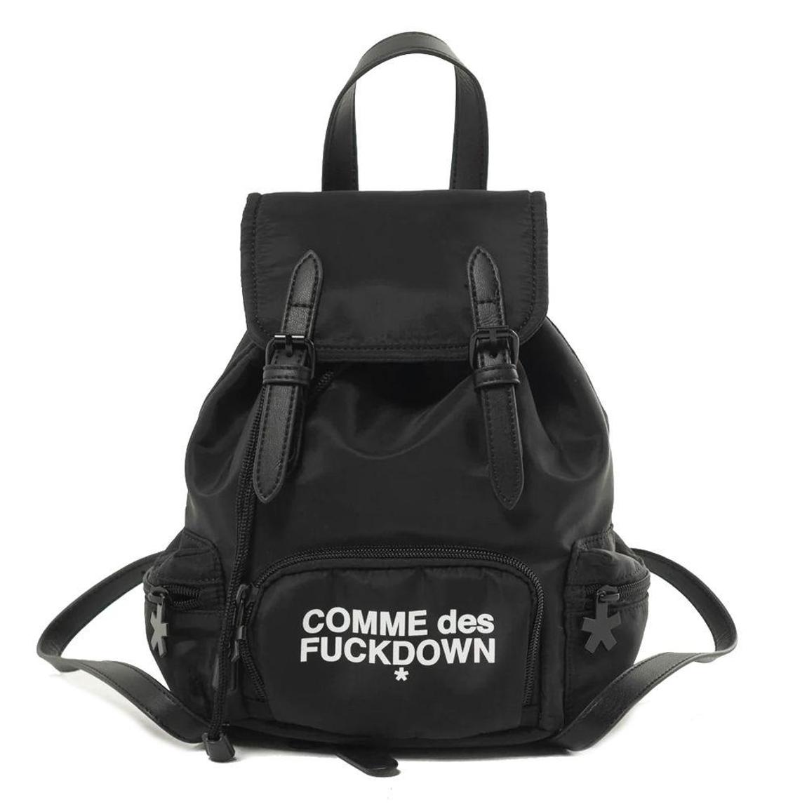 Nylon Backpack with Magnetic Opening and Multiple Pockets - Black main product photo