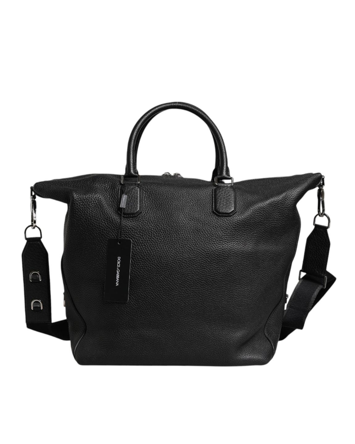 Pebbled Leather Tote Bag - Black Travel Bags main product photo