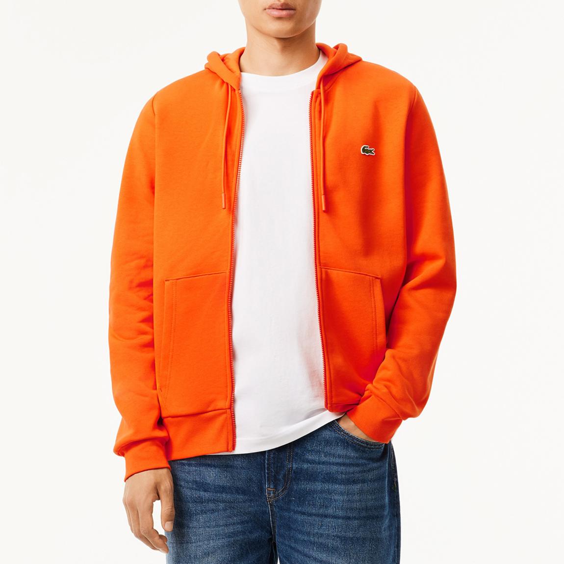 Orange Croc Embroidered Zip Hoodie main product photo