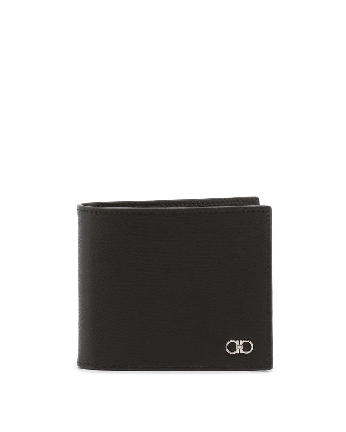Leather Wallet Bifold Gancio - Black main product photo