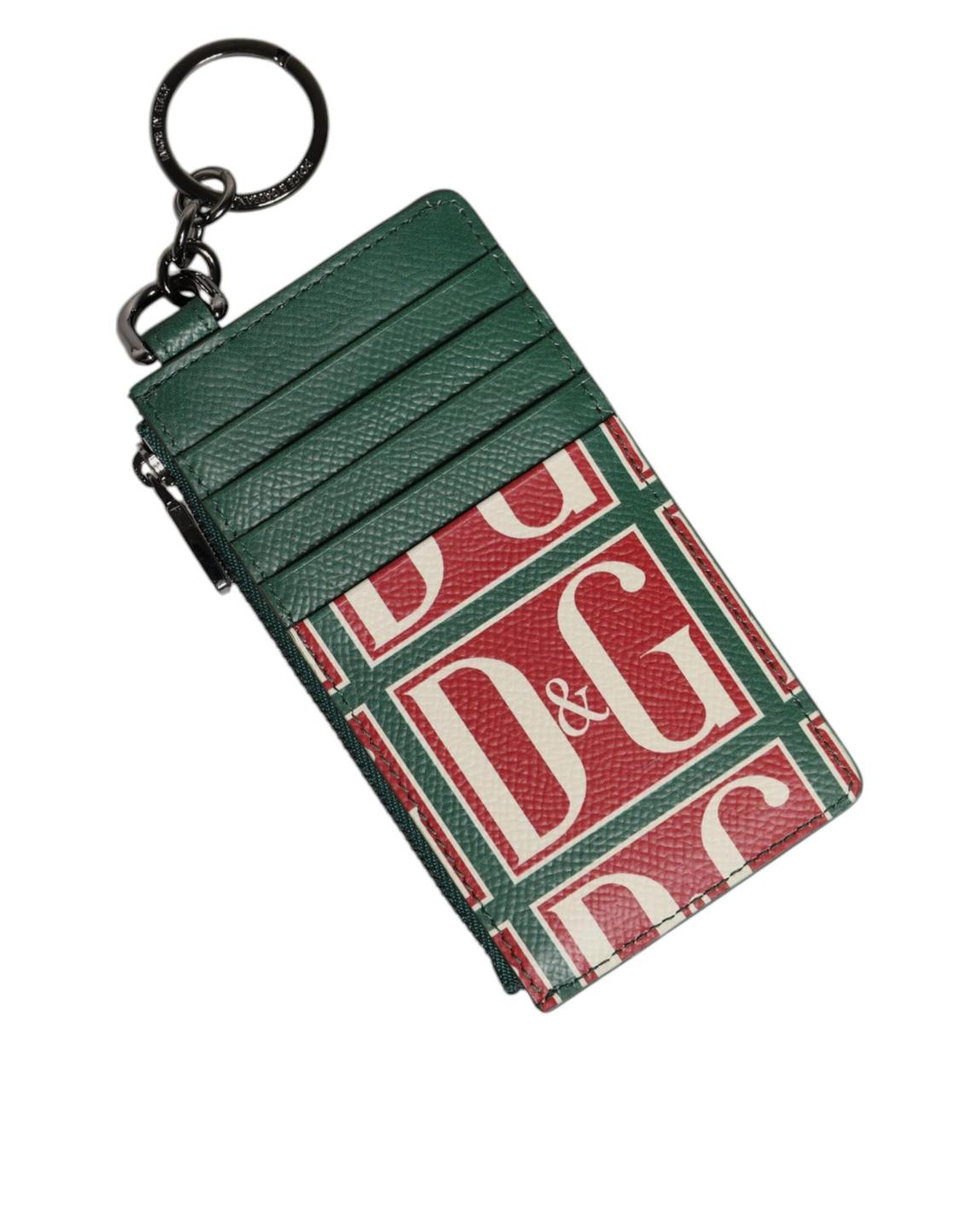 Card Holder Keyring Leather Wallet - Green main product photo