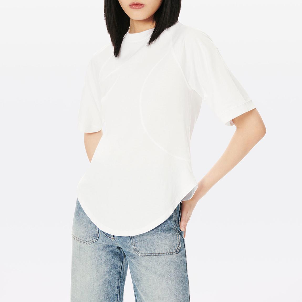 White Raglan Cotton Sleeve T-Shirt main product photo