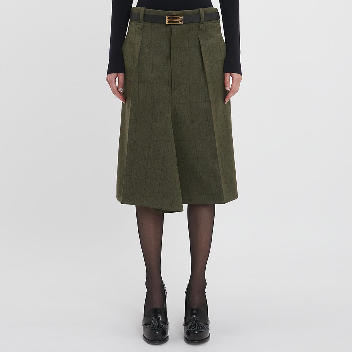 Deep Green Asymmetric Tailored Skirt main product photo