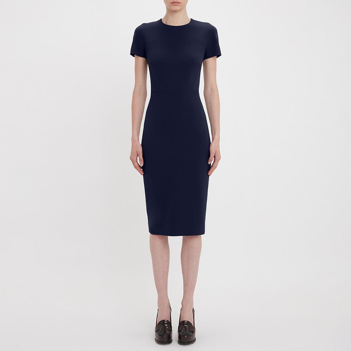 Blue Wool Blend Fitted T-Shirt Dress main product photo