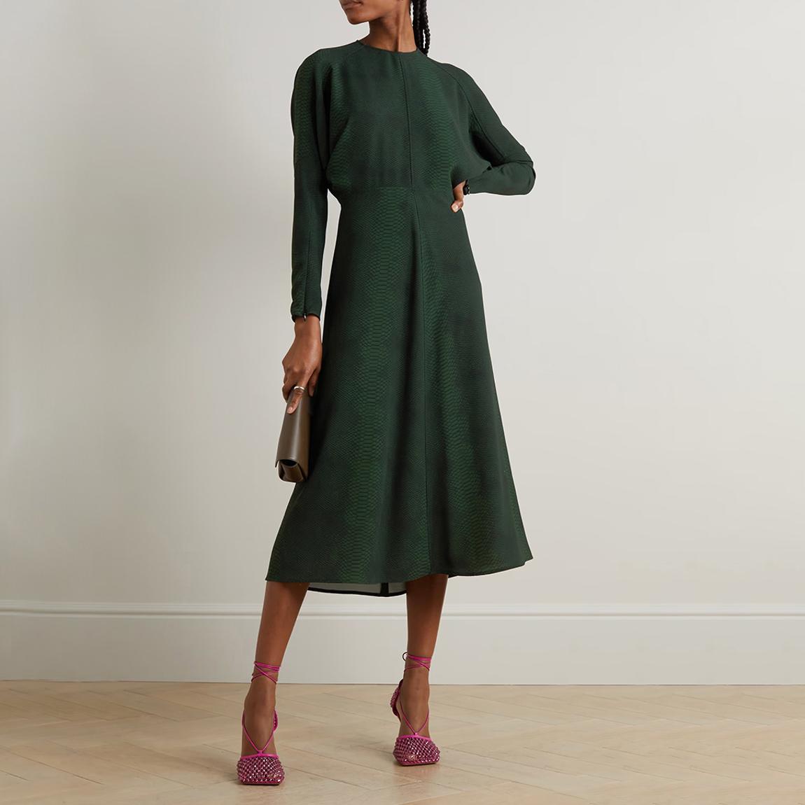 Dark Green Dolman Midi Dress main product photo