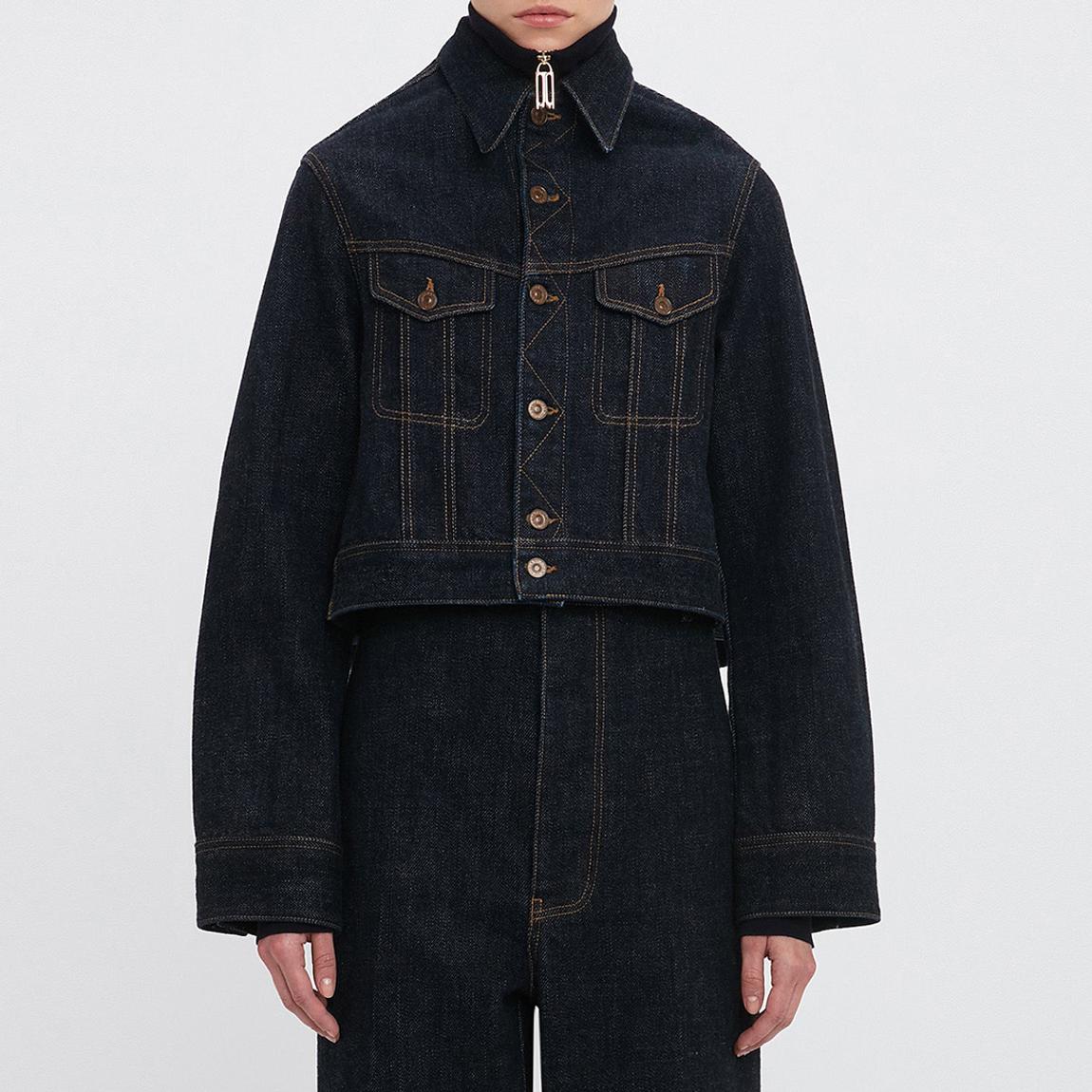 Dark Indigo Rinse Cropped Denim Jacket main product photo