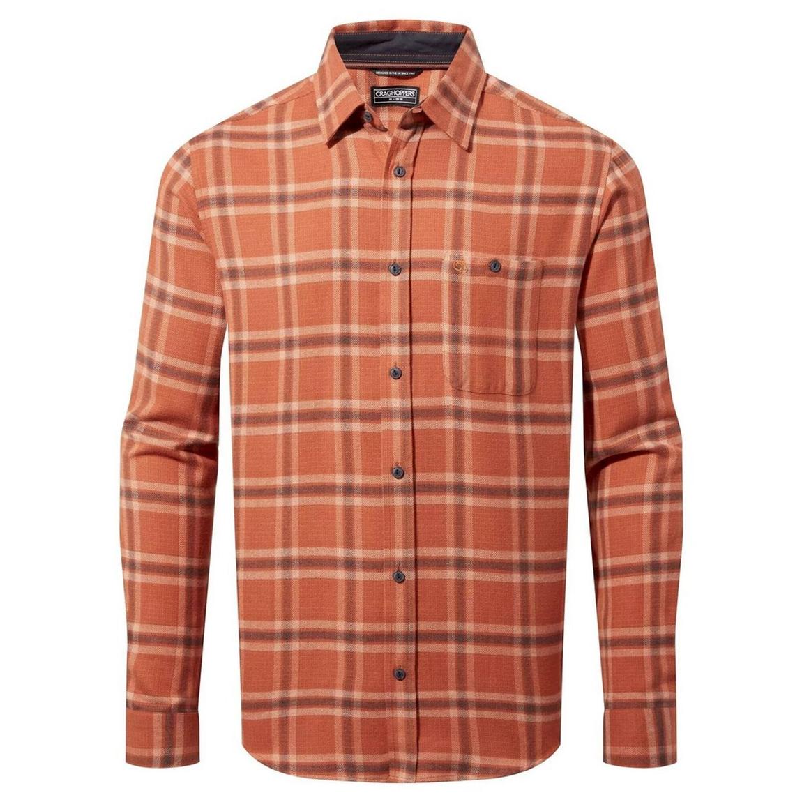 Mens Checked Long-Sleeved Shirt Potters Clay main product photo