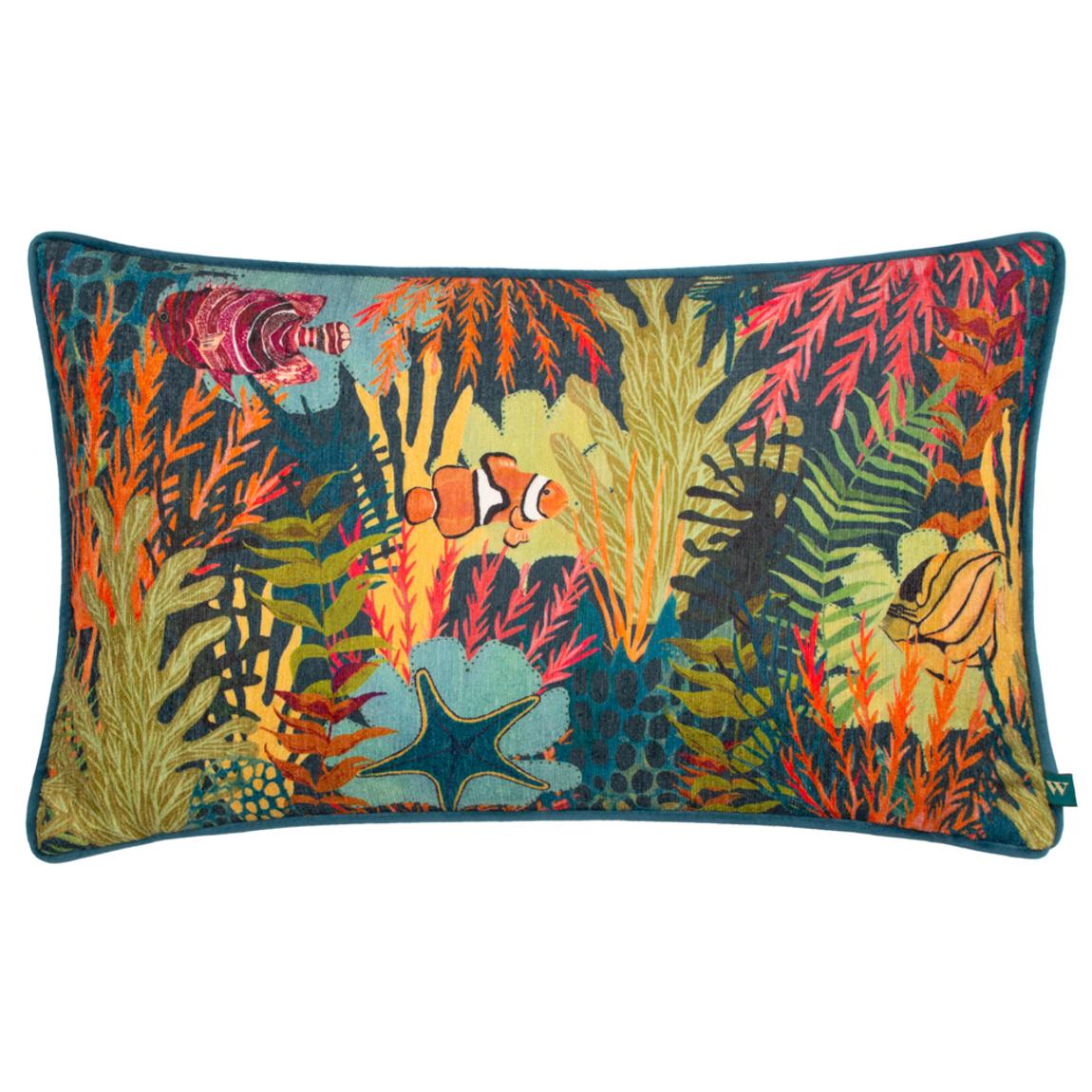 Abyss Coral Bay Chenille 30 x 50cm Feather Rich Cushion, Multicolour main product photo