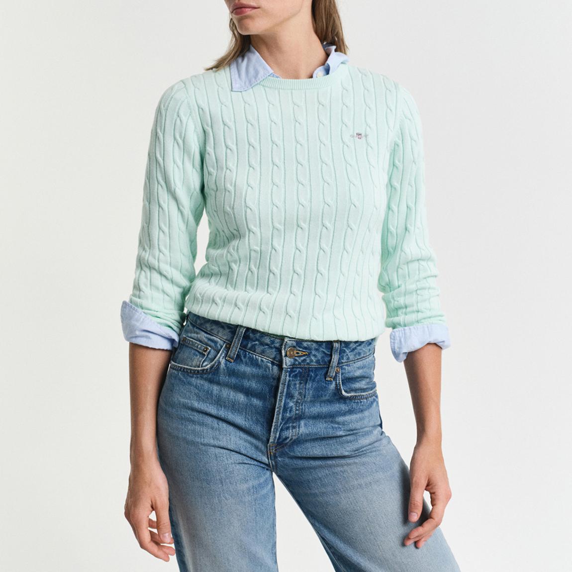 Mint Green Cable Knit Jumper main product photo