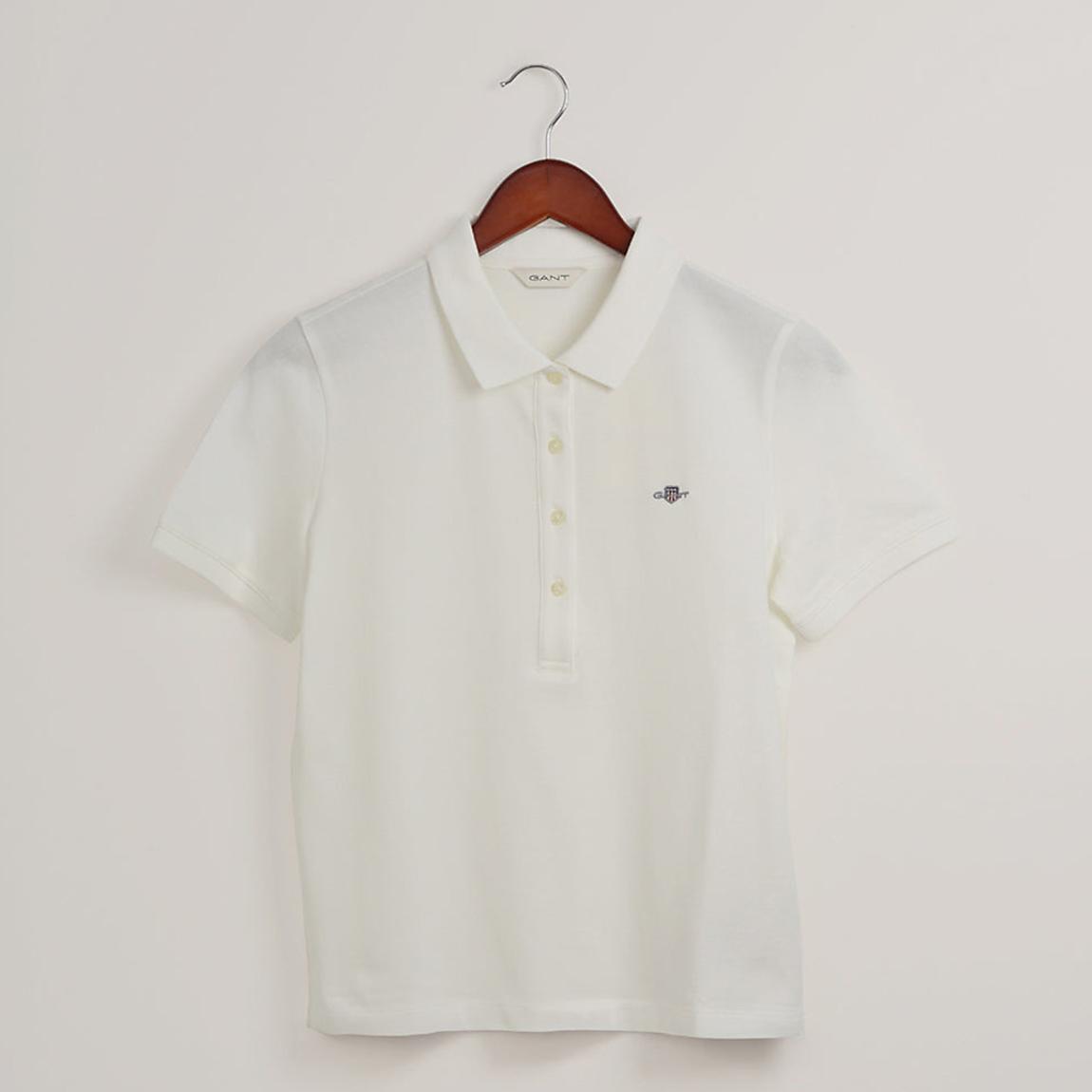 White Crop Polo Top main product photo