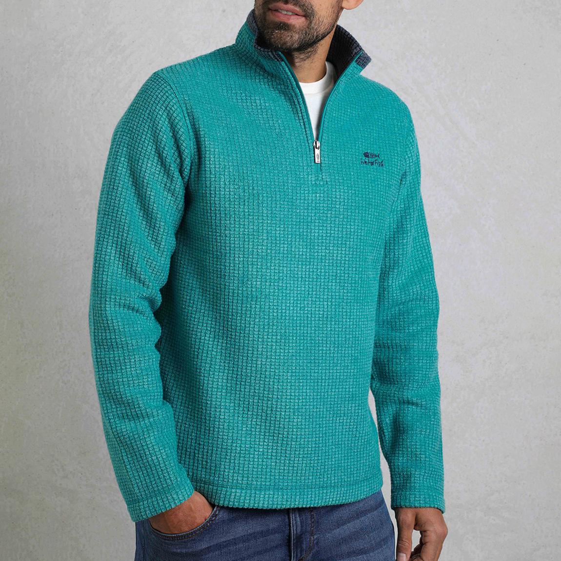 Blue Newark 1/4 Zip Grid Fleece main product photo