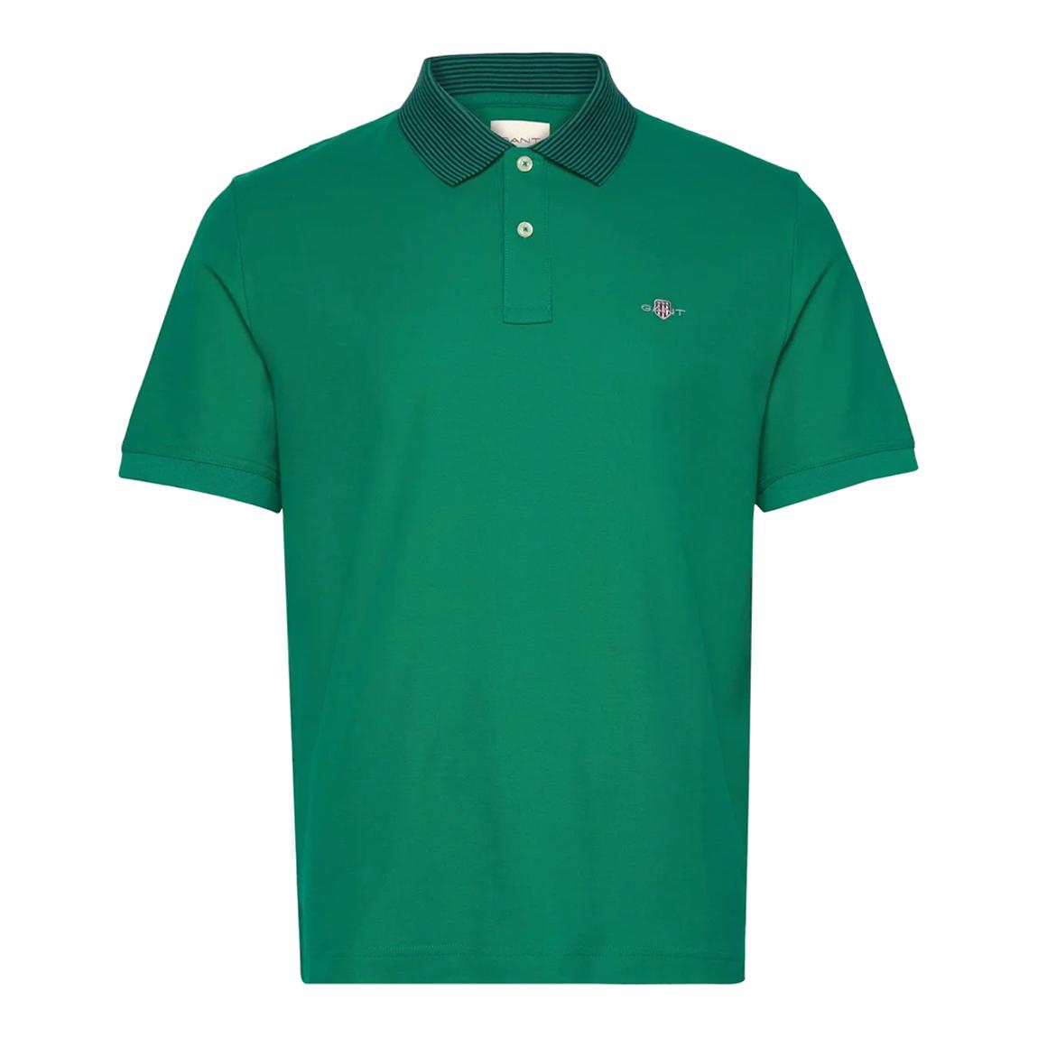 Green Tipping Detail Polo Shirt main product photo