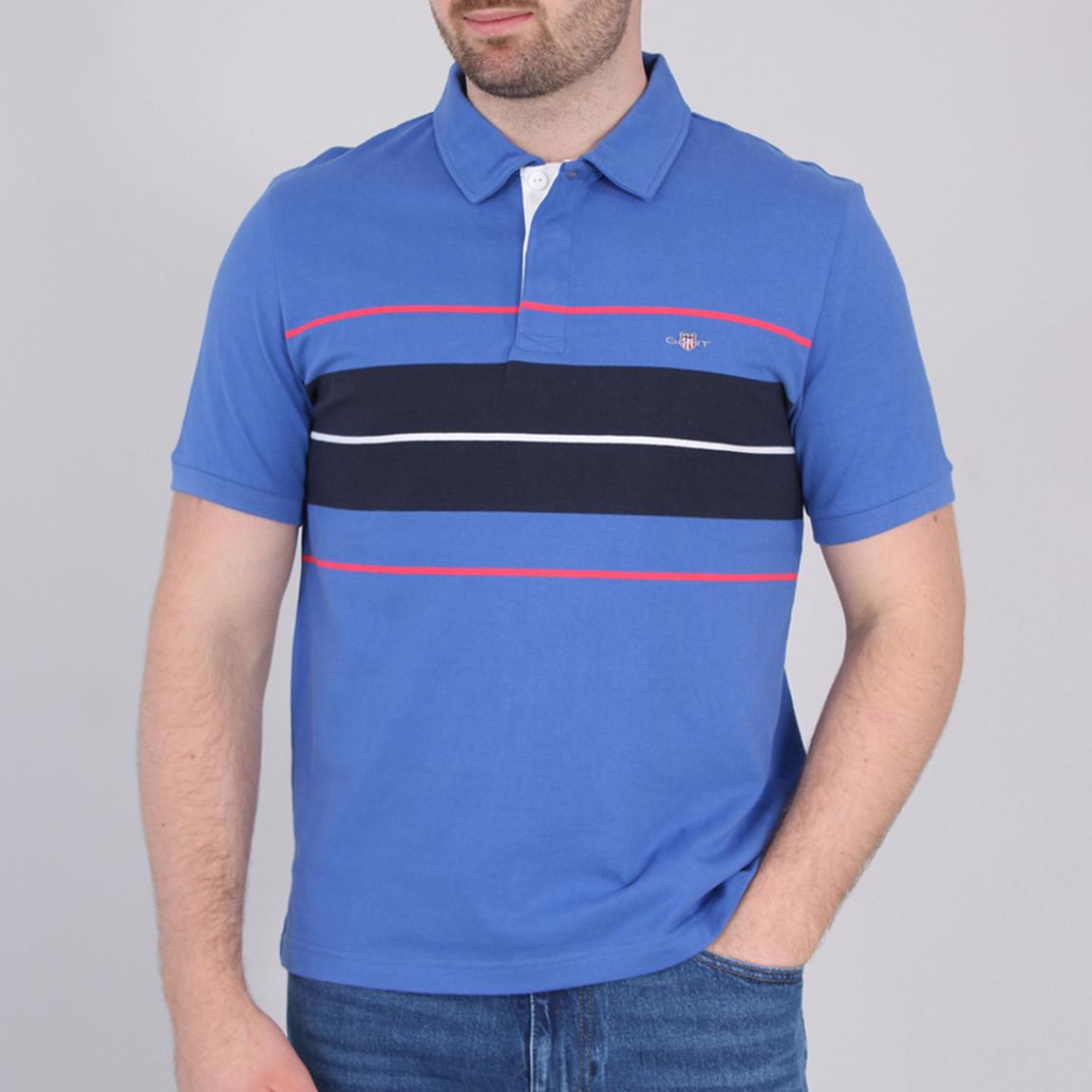 Blue Block Colour Polo Top main product photo