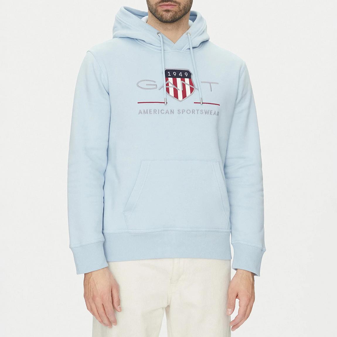 Baby Blue Logo Print Hooded Sweater main product photo
