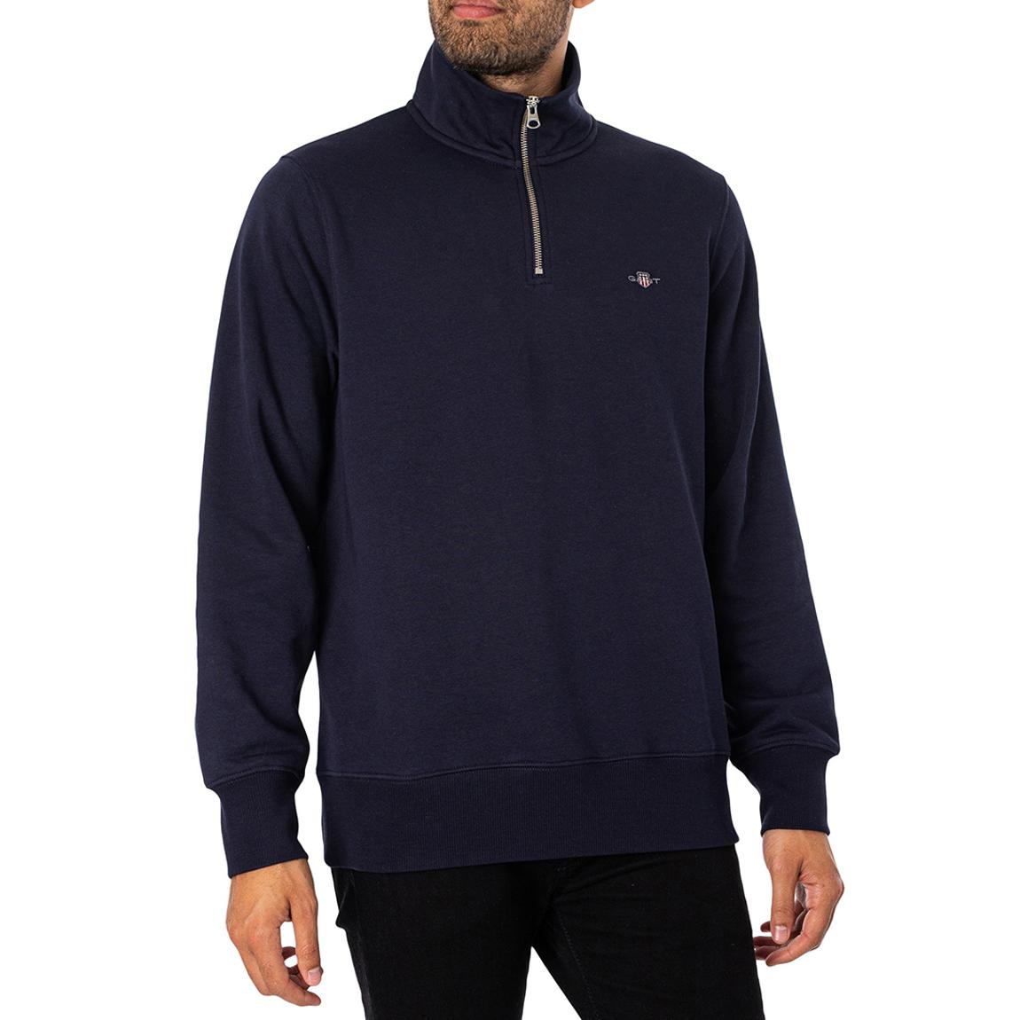 Navy Textured Half Zip Sweater main product photo