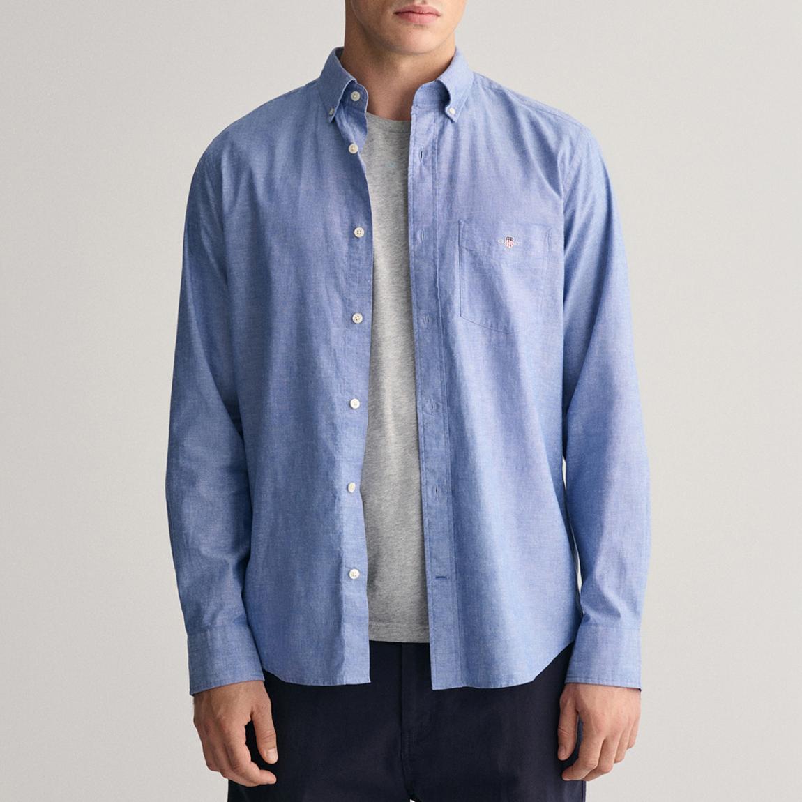 Blue Linen Collared Shirt main product photo