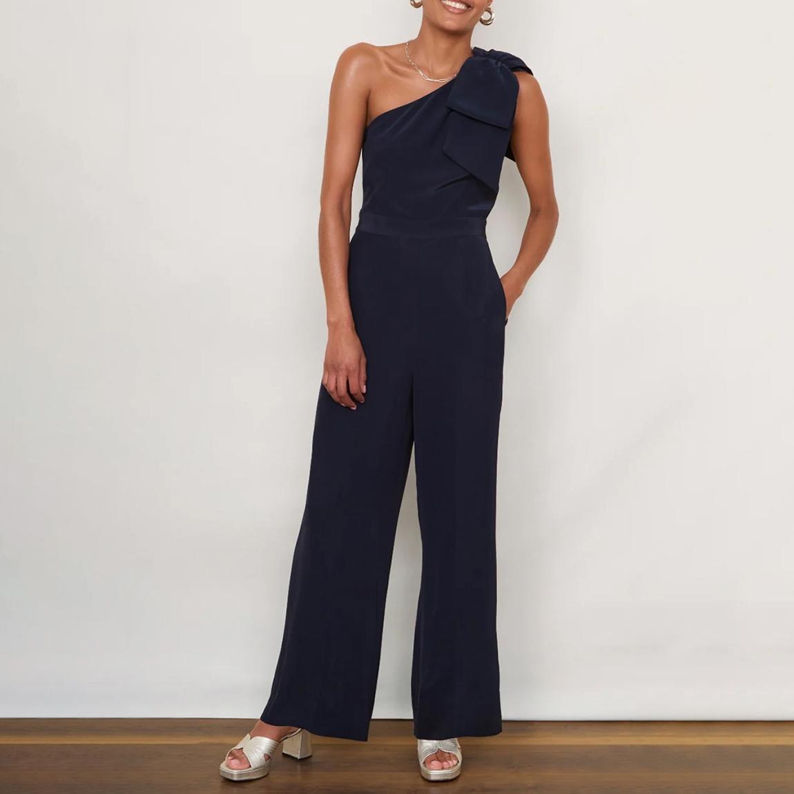 Navy Brydie Bow Jumpsuit main product photo