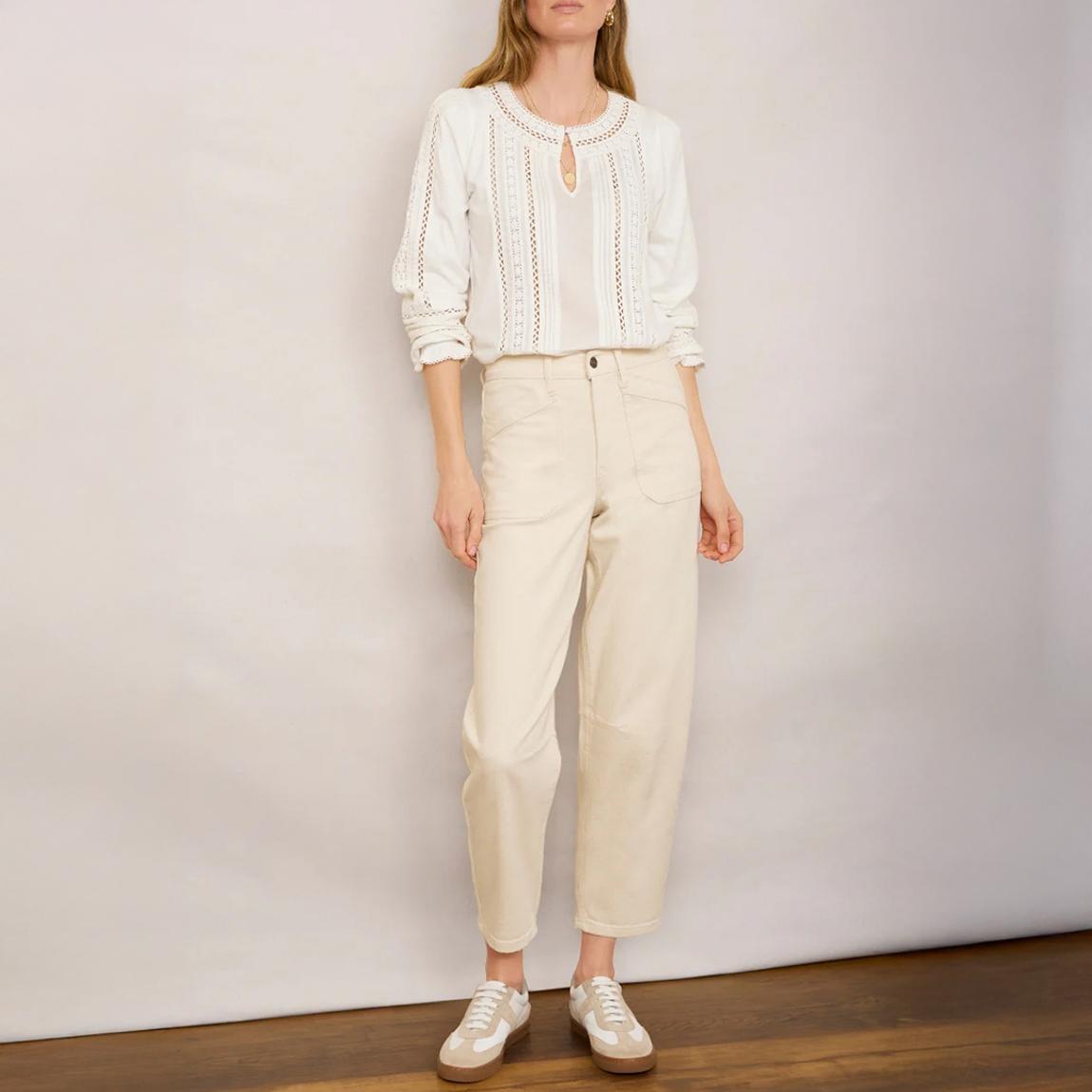 Ecru Kaya Cargo Barrel Jean main product photo