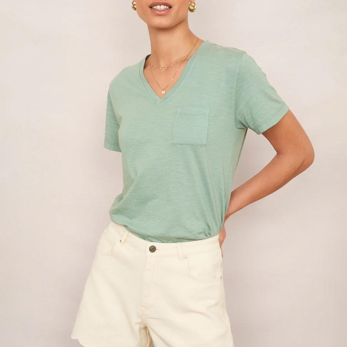 Sage Green Tiana Cotton T-Shirt main product photo