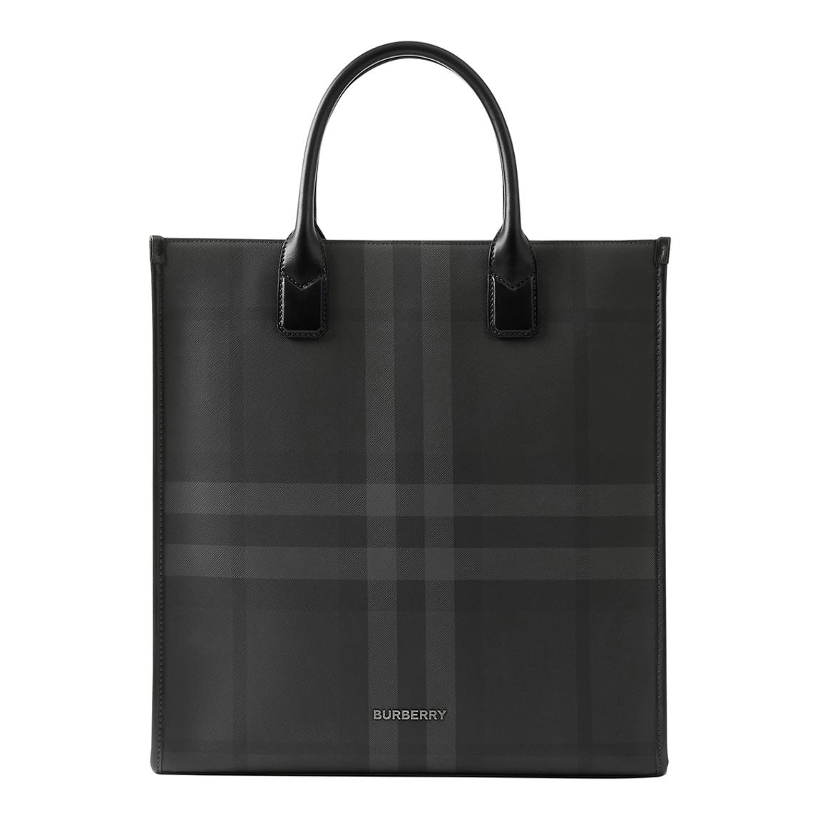 Black Leather Slim Denny Burberry Tote Bag main product photo