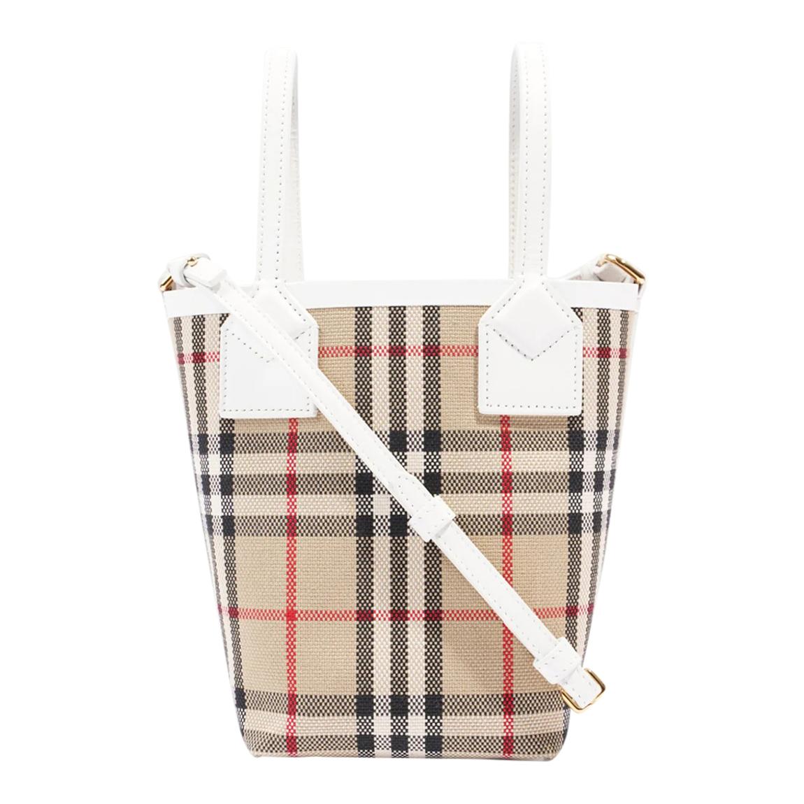 Beige & White London Burberry Small Tote Bag main product photo