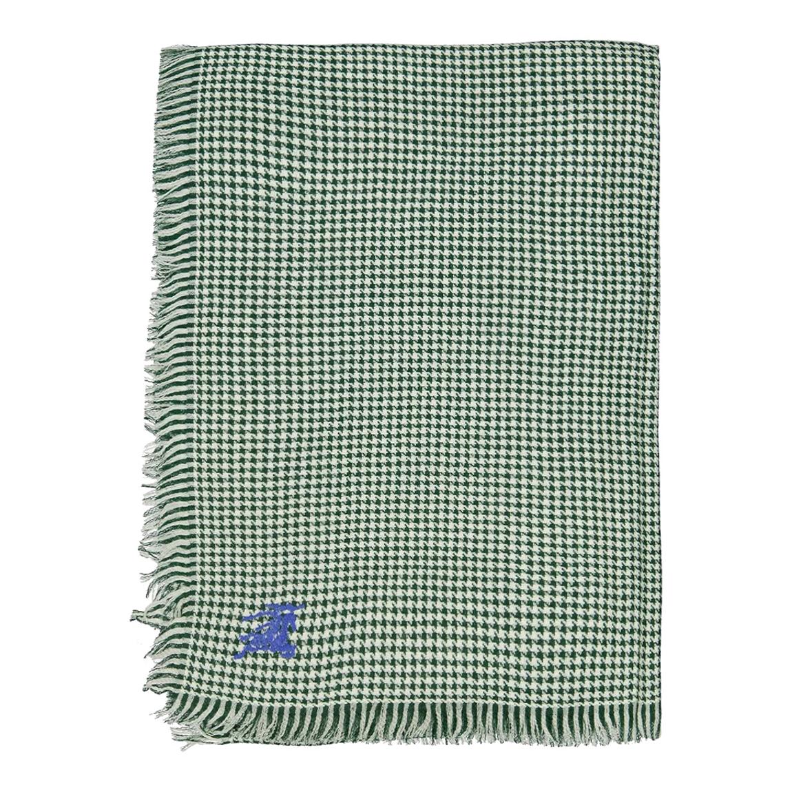 Green Houndstooth Patterned Eked Burberry Scarf main product photo
