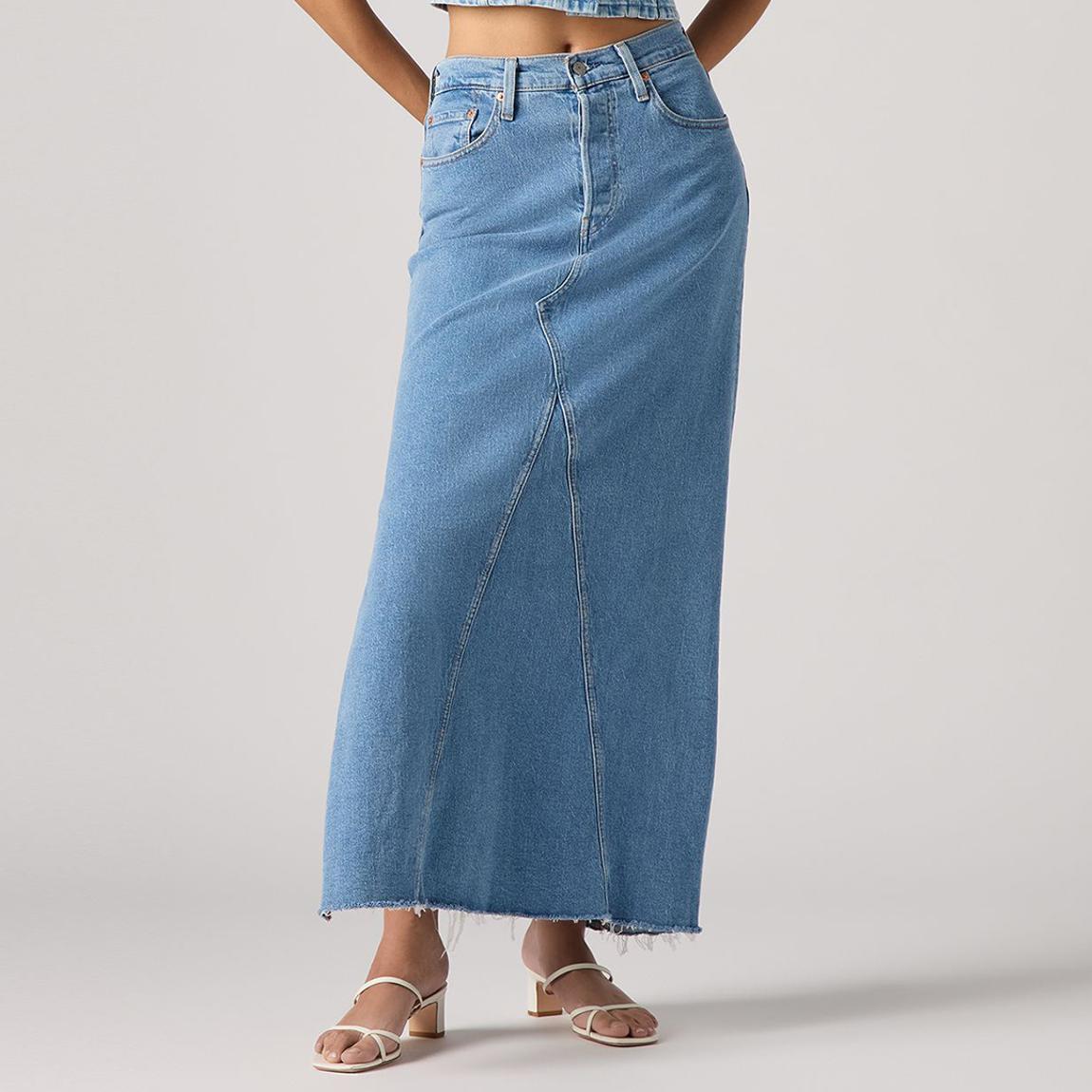 Blue Long Slit Skirt main product photo