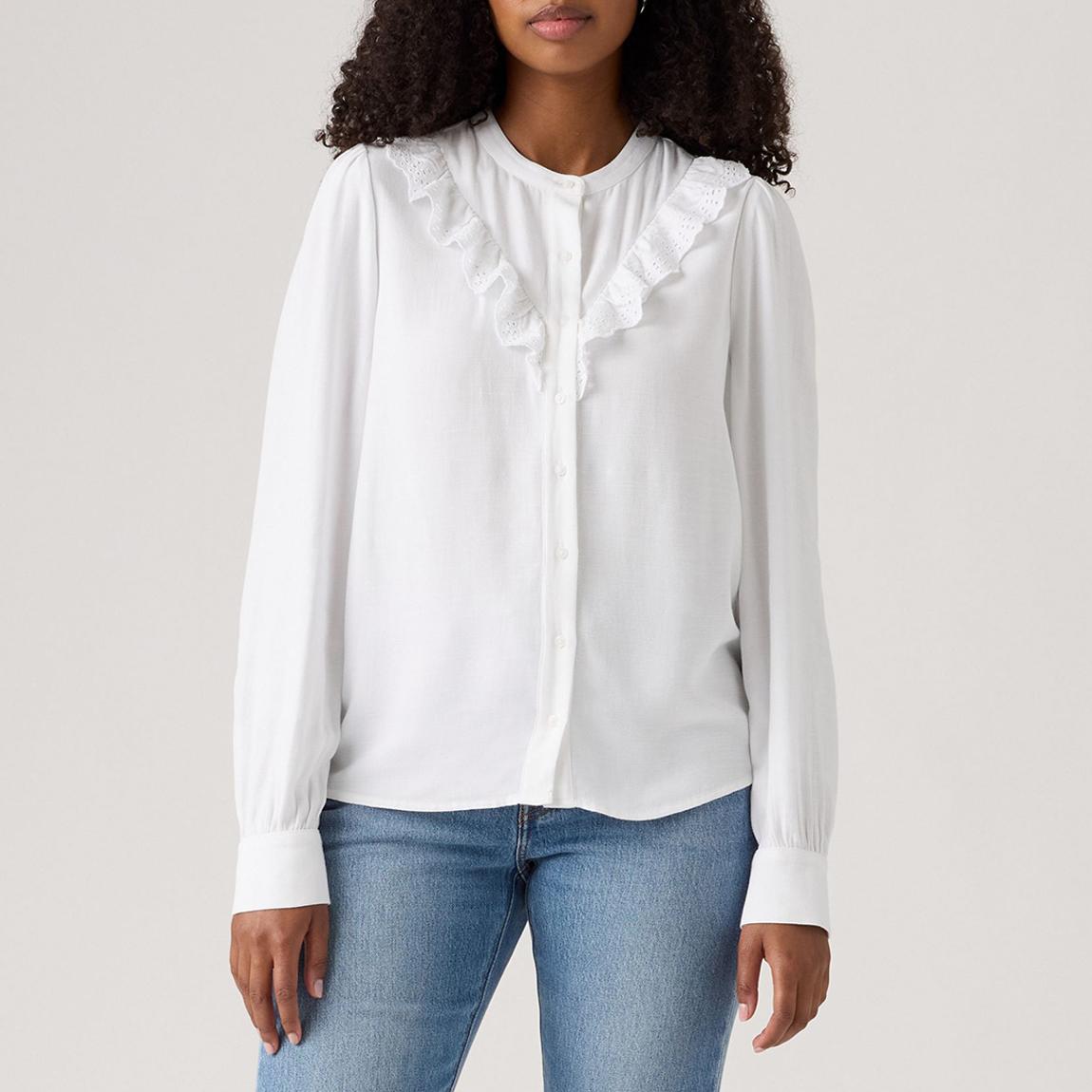 White Jane Eyelet Yoke Blouse main product photo