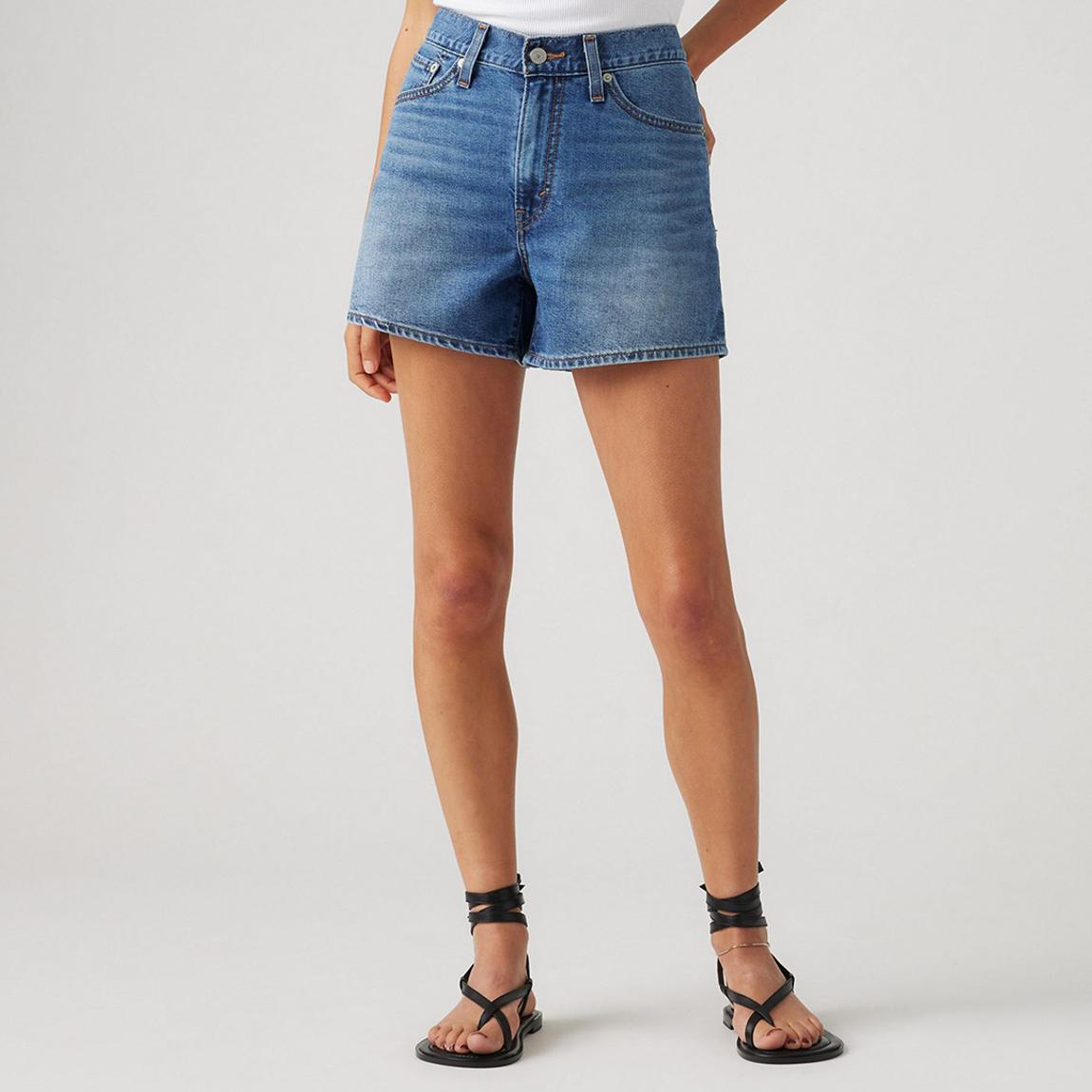 Blue 90s Mom Shorts main product photo