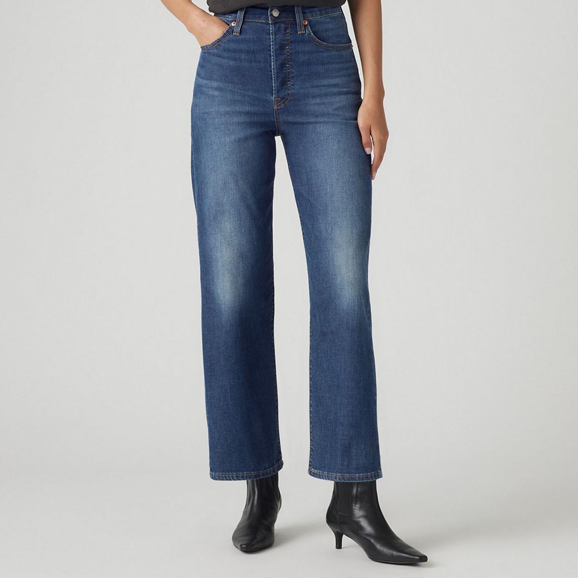 Indigo Ribcage Straight Ankle Jeans main product photo