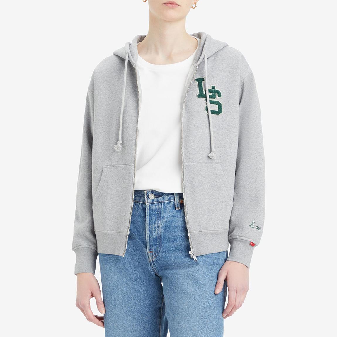 Grey Heritage Zip Hoodie main product photo