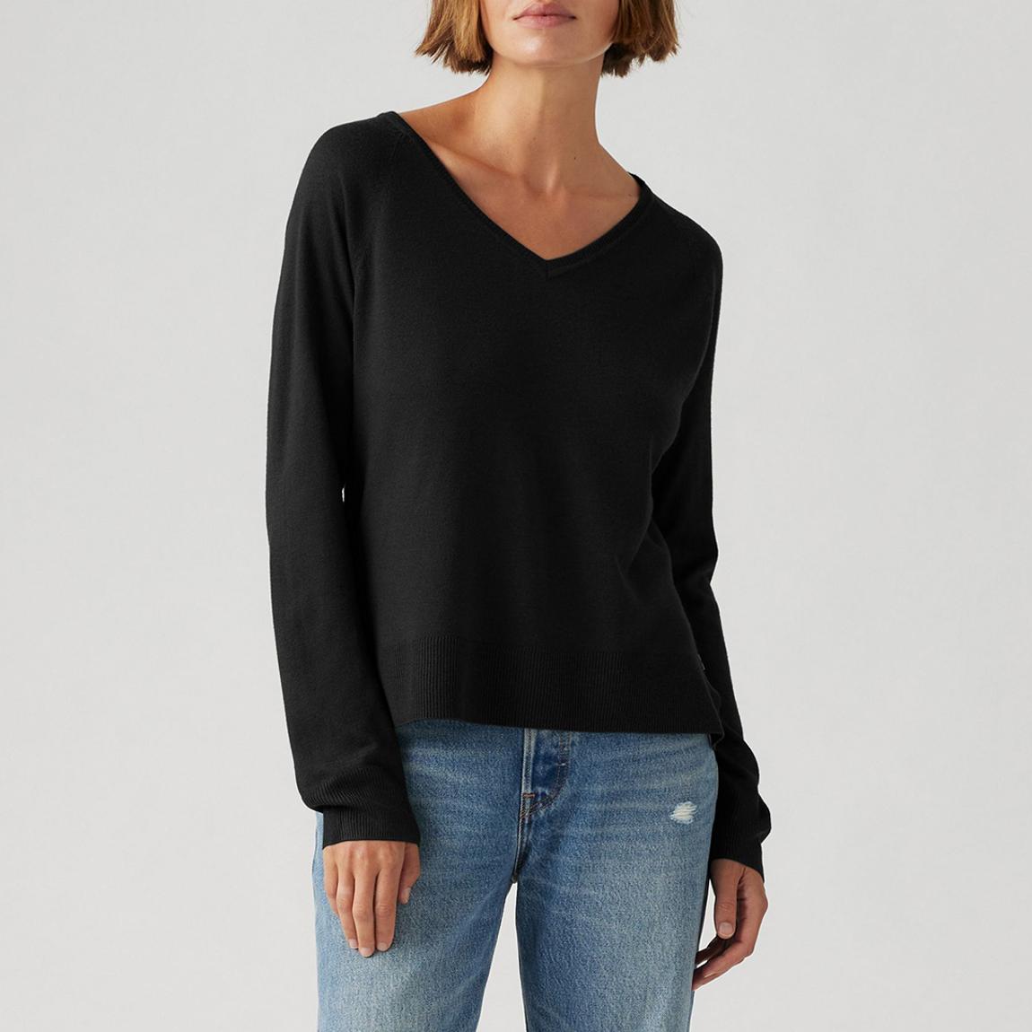 Black Petal V-neck Jumper main product photo