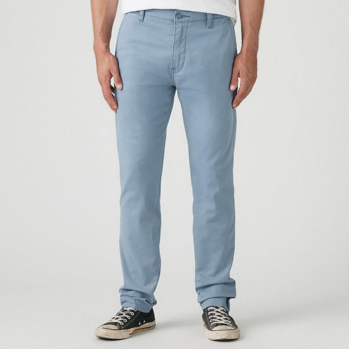 Blue Linen Blend Chino Trousers main product photo