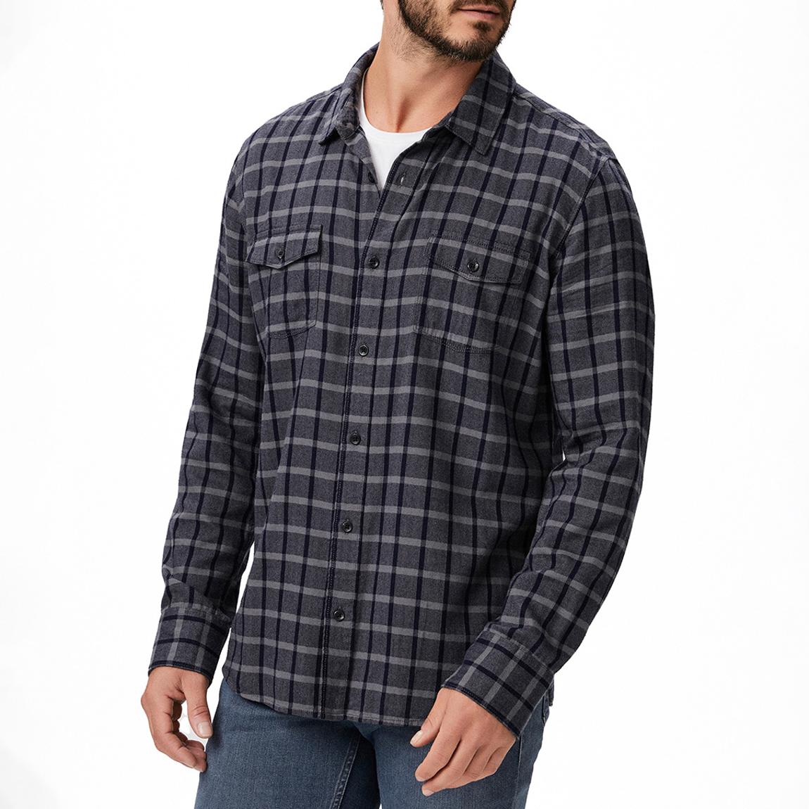 Black Check Everett Cotton Blend Shirt main product photo