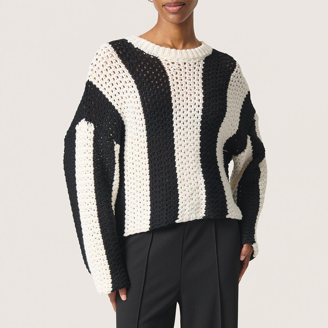 Striped Black SL Menaka Cotton Blend Pullover main product photo