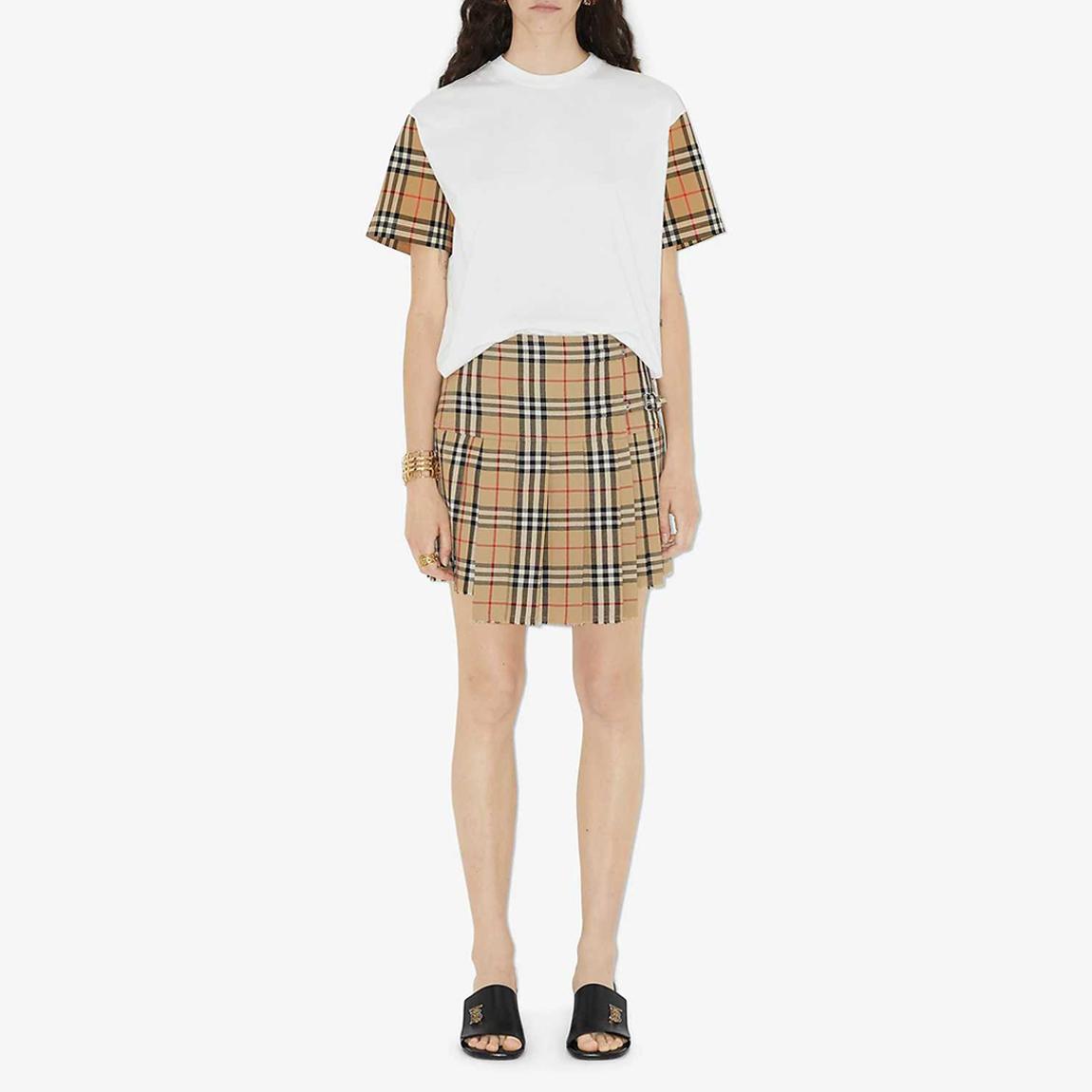 White Carrick Check Sleeve T-Shirt main product photo
