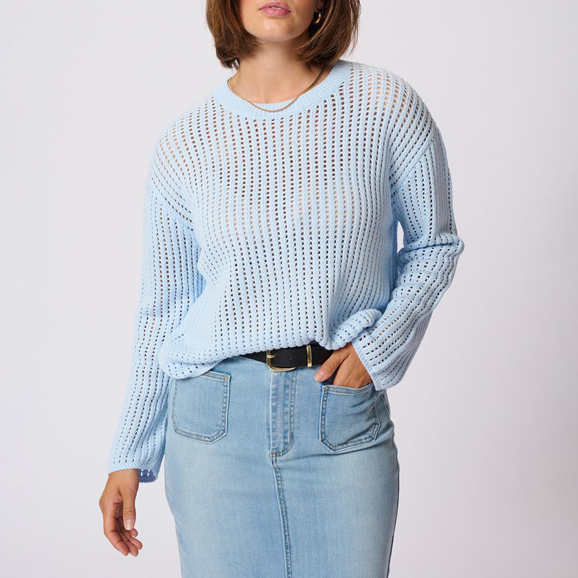 Blue Solar Cotton Blend Pullover main product photo