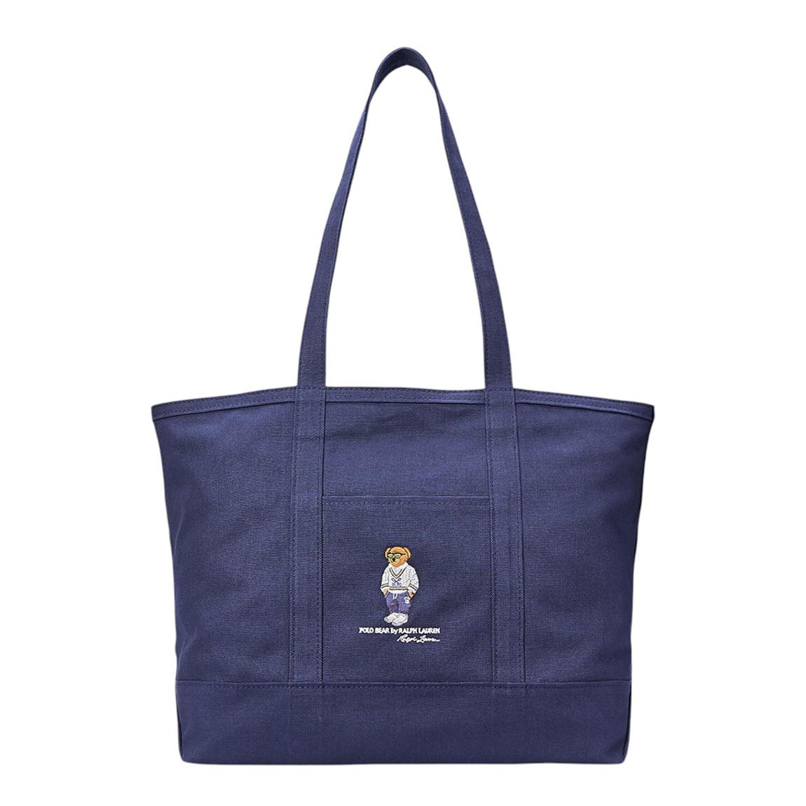 Navy Bear Canvas Tote Bag main product photo