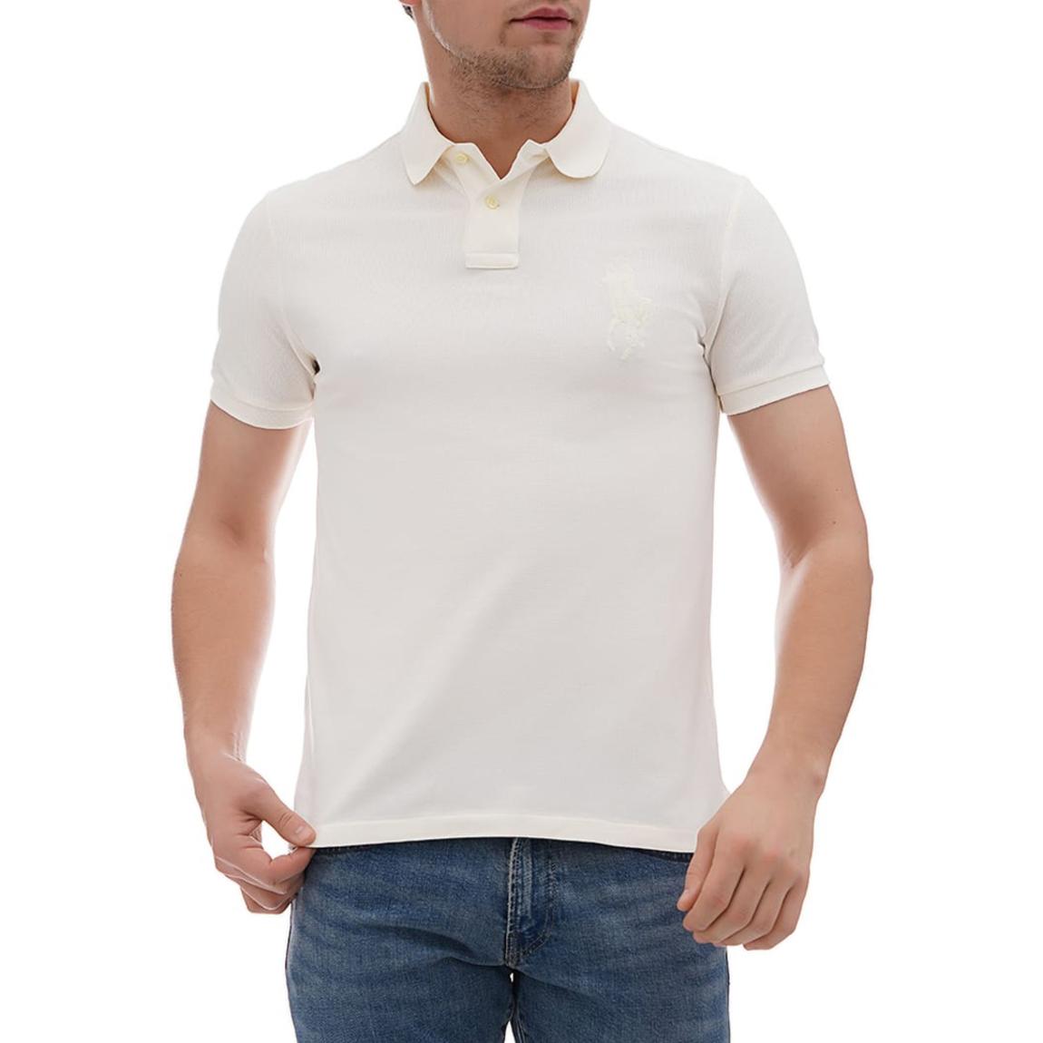 Cream Custom Slim Big Pony Polo Shirt main product photo